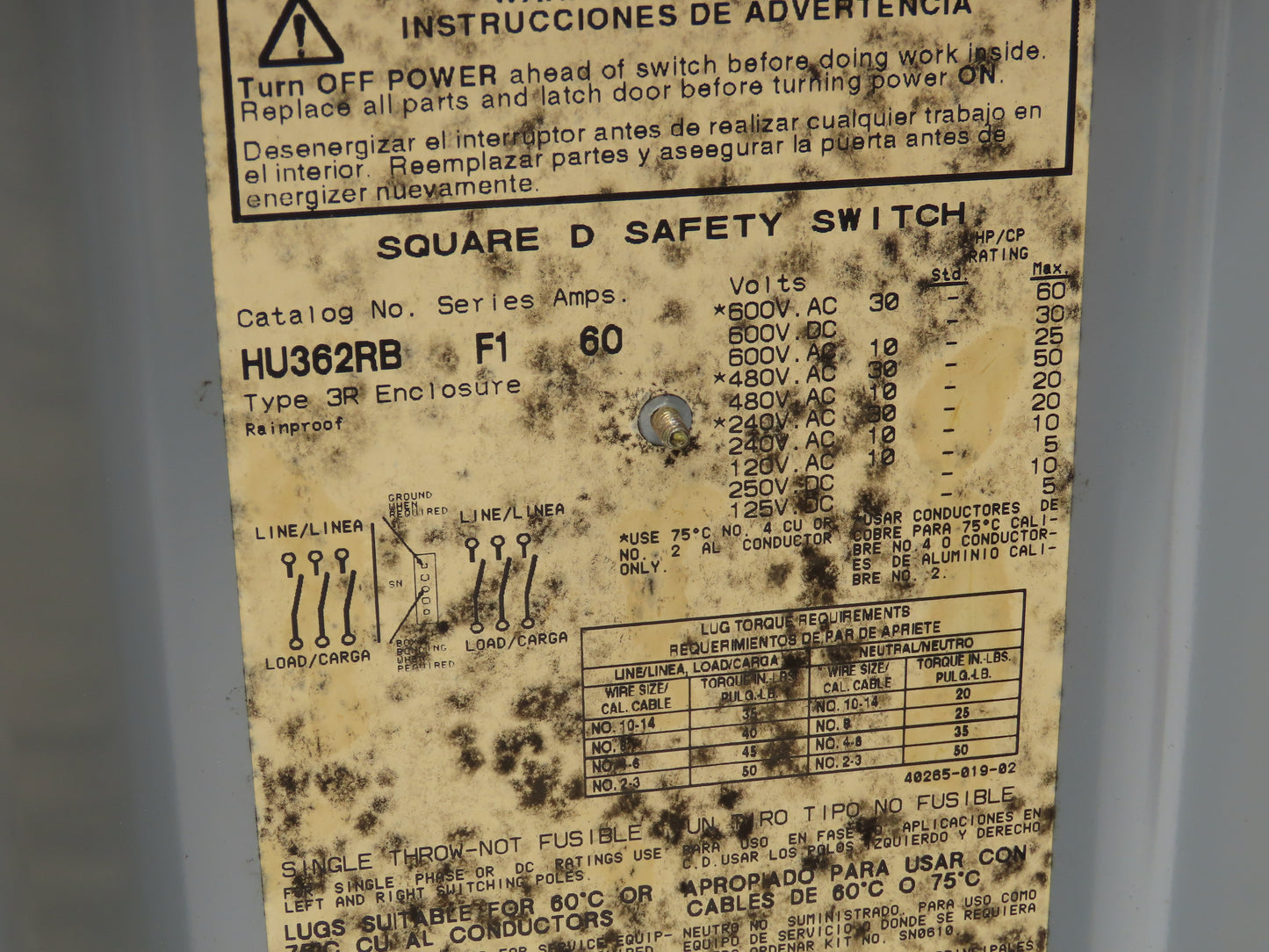 Square D Safety Disconnect Switch 600VAC 60A Fused/Non-Fused Mixed Lot of 3