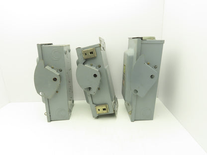 Square D Safety Disconnect Switch 600VAC 60A Fused/Non-Fused Mixed Lot of 3