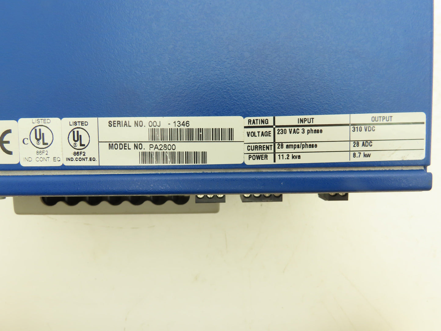 Kollmorgen PA2800 ServoStar Power Supply 3Ph 230v 28A In 310vDC 28A Out