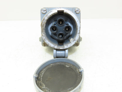 Hubbell HBL460RS2W Receptacle 60A 250VDC 600VAC 3 Pole 4 Wire & Angle Back Box