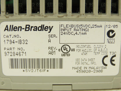 Allen Bradley 1794-IB32 DC Sink Input 32PT 24vDC