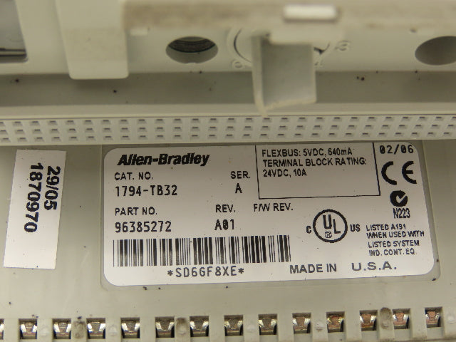 Allen Bradley 1794-IB32 DC Sink Input 32PT 24vDC