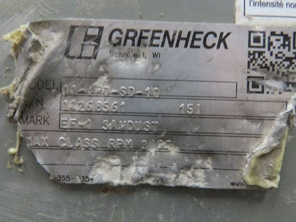 Greenheck 11-FP0-SD-10 Radial Centrifugal Blower 5Hp 230/460V 3Ph Bad Bearing