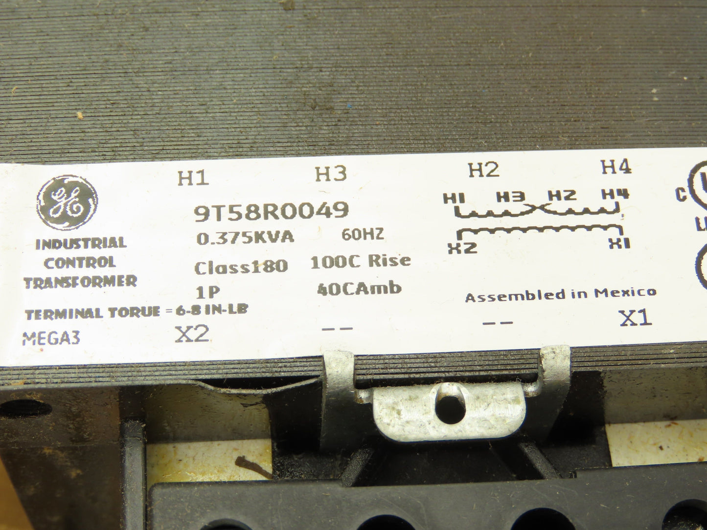 General Electric 9T58R0049 Transformer 375VA 220-240v Pri 440-480v Sec 1Ph