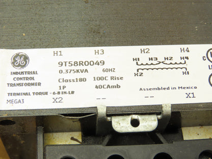General Electric 9T58R0049 Transformer 375VA 220-240v Pri 440-480v Sec 1Ph