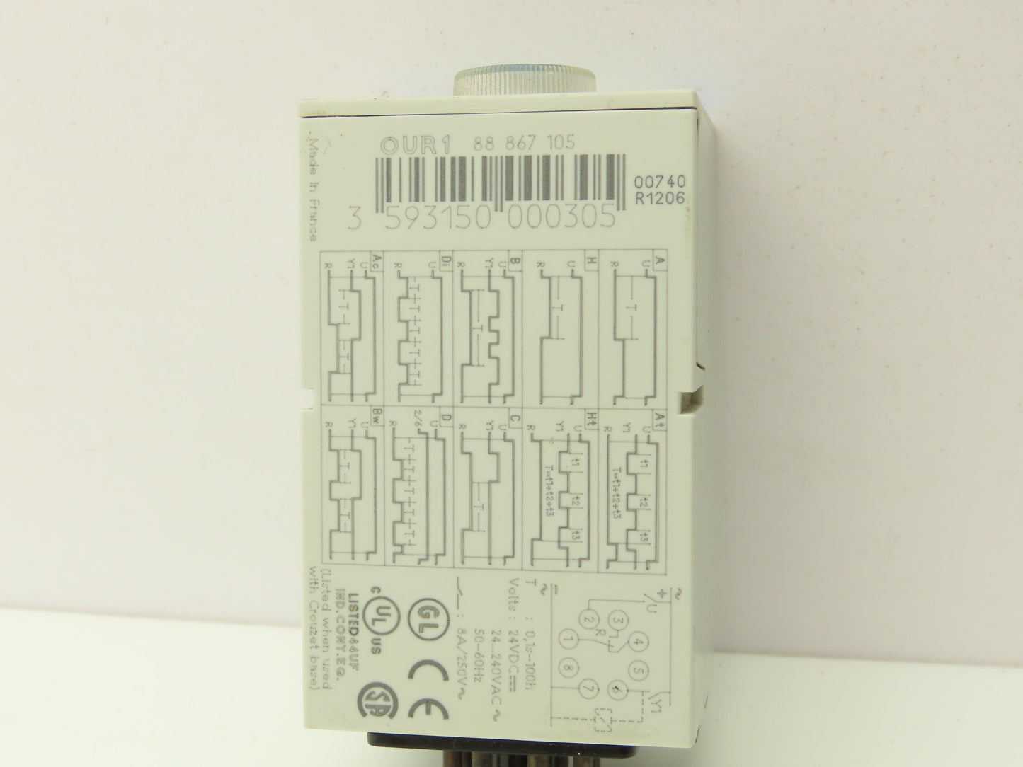 Crouzet OUR1 Timer Relay 0.1 Sec-100 Hour