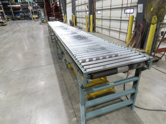 Hytrol 36"x 28' Accumulation Roller Conveyor 2Hp 460V 3PH 105 FPM Belt Drive