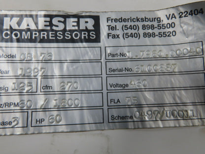 Autokuhler Kaeser CS-76 Air Compressor Oil Cooler Radiator After Cooler 60Hp