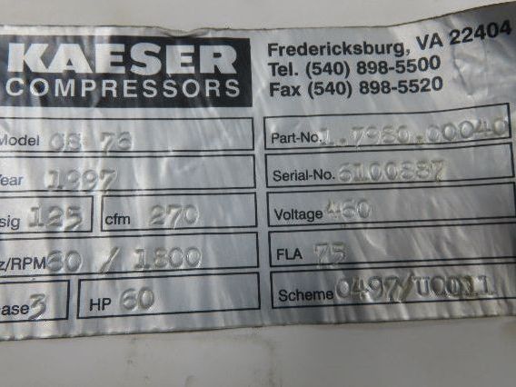 Autokuhler Kaeser CS-76 Air Compressor Oil Cooler Radiator After Cooler 60Hp
