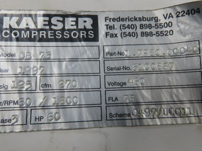 Autokuhler Kaeser CS-76 Air Compressor Oil Cooler Radiator After Cooler 60Hp