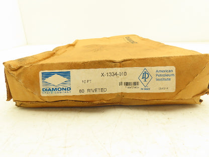 Diamond X-1334-010 Roller Chain #80 Riveted 10' Single Strand