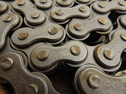 Diamond X-1334-010 Roller Chain #80 Riveted 10' Single Strand