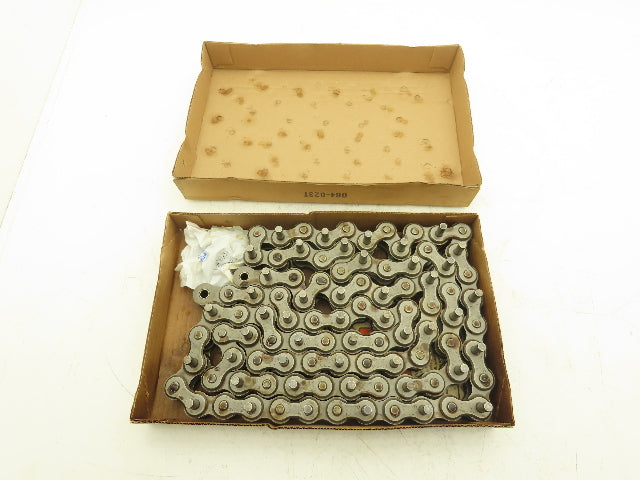 Diamond Roller Chain #100 Riveted E1 Pin Attachment 10' Single Strand 1.25"Pitch