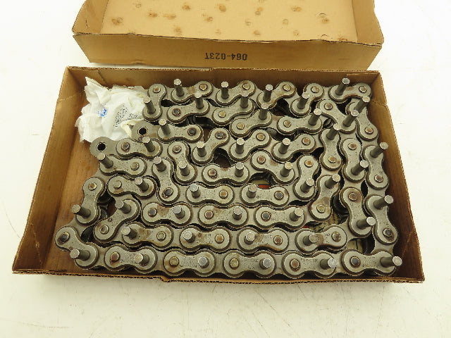 Diamond Roller Chain #100 Riveted E1 Pin Attachment 10' Single Strand 1.25"Pitch