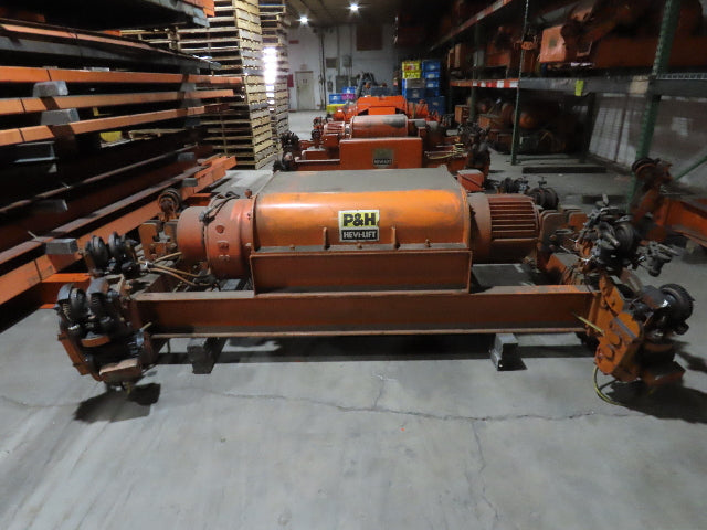 Cleveland Tramrail P&H 10 Ton Double Girder Underhung Bridge Crane Hoist 2-Speed