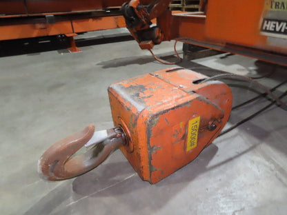 Cleveland Tramrail P&H 7.5 Ton Double Girder Underhung Bridge Crane Hoist 26'