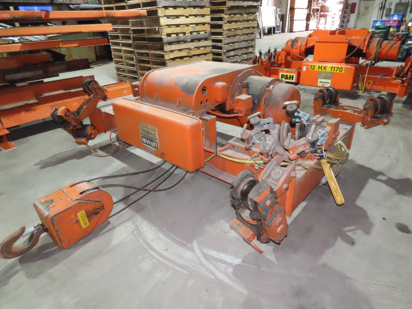 Cleveland Tramrail P&H 7.5 Ton Double Girder Underhung Bridge Crane Hoist 26'