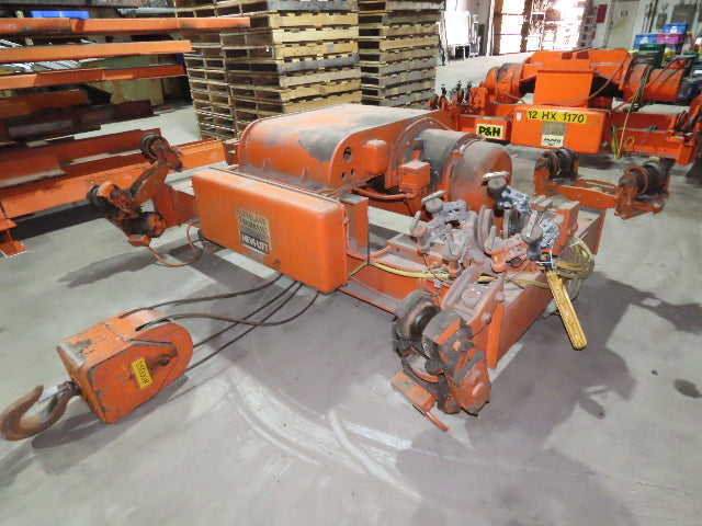 Cleveland Tramrail P&H 7.5 Ton Double Girder Underhung Bridge Crane Hoist 26'