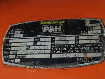 Cleveland Tramrail P&H 10 Ton Double Girder Underhung Bridge Crane Hoist 1-Speed