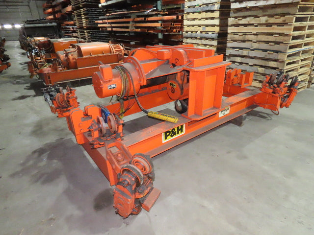 Cleveland Tramrail P&H 10 Ton Double Girder Underhung Bridge Crane Hoist 1-Speed
