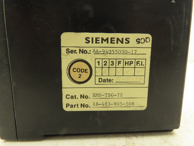 Siemens Static Trip III Trip Unit 150-5000A 600V 3ph