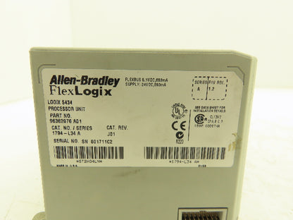 Allen Bradley 1794-L34 Flex Logix 5434 Processor Ser A Cat Rev J01 F/W 1.2
