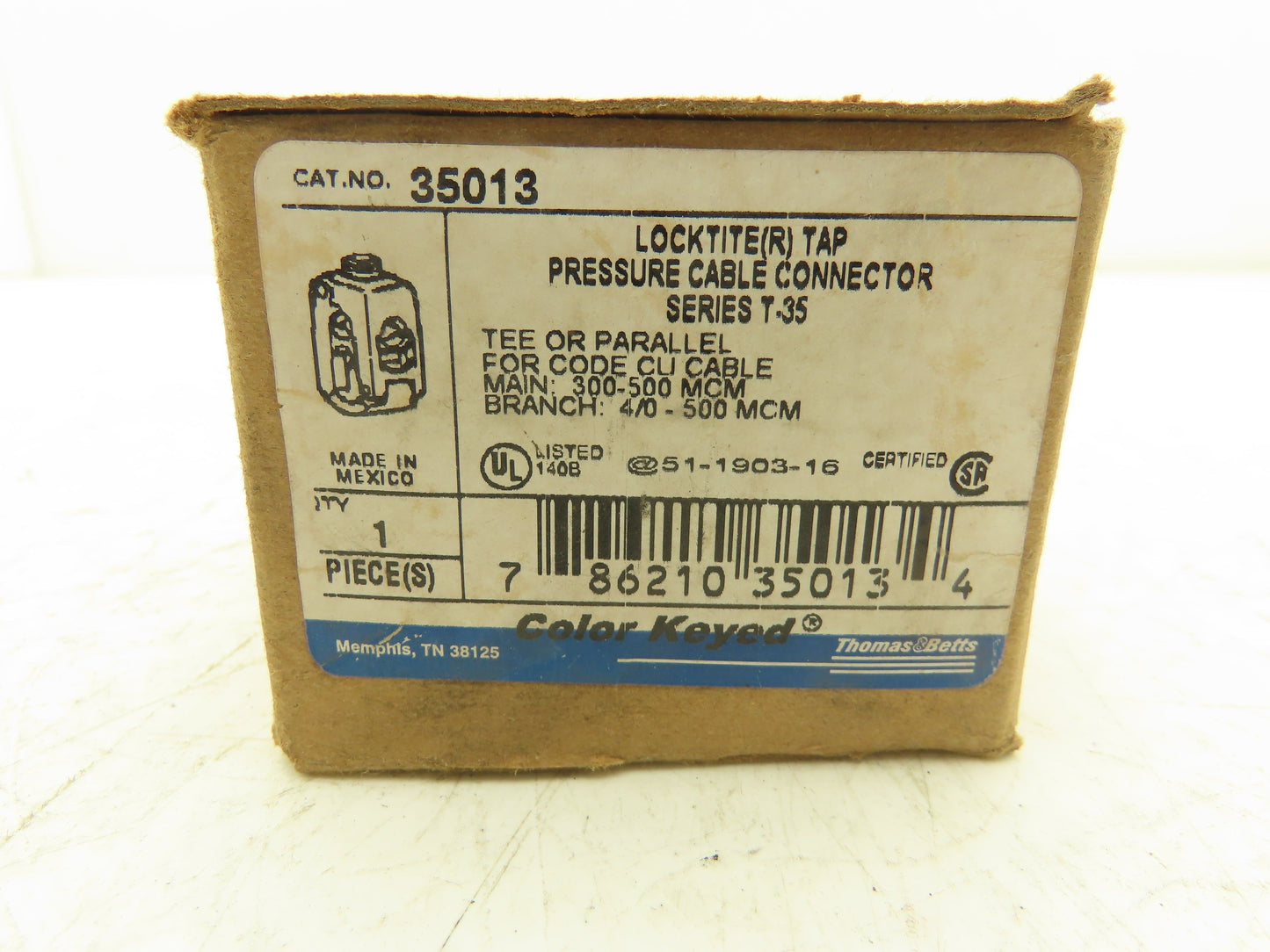 Thomas & Betts 35013 Loctite Tap Pressure Cable Connector 4/0 AWG-500 MCM