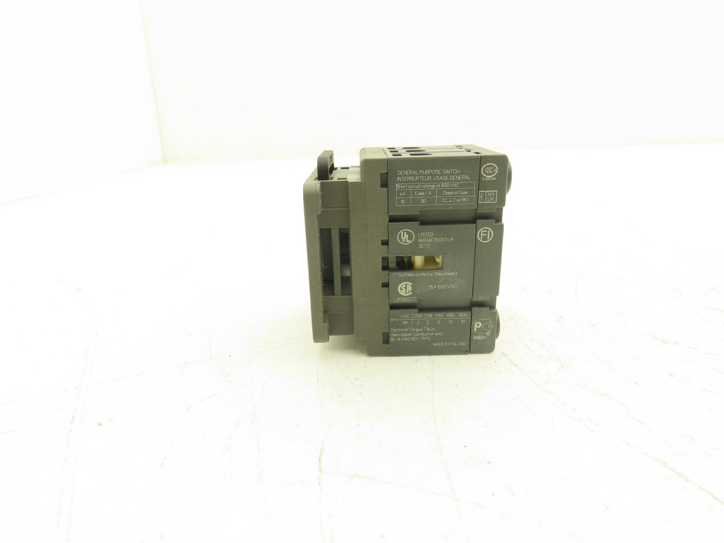 Cooper Bussman CDNF16D Non-Fused Disconnect Switch 16A 600V 18-8AWG