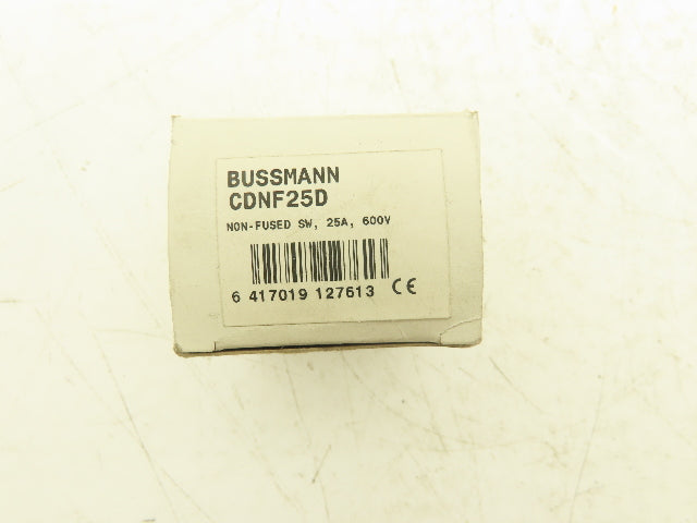 Cooper Bussman CDNF25D Non-Fused Disconnect Switch 25A 600V 18-8AWG