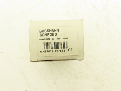 Cooper Bussman CDNF25D Non-Fused Disconnect Switch 25A 600V 18-8AWG