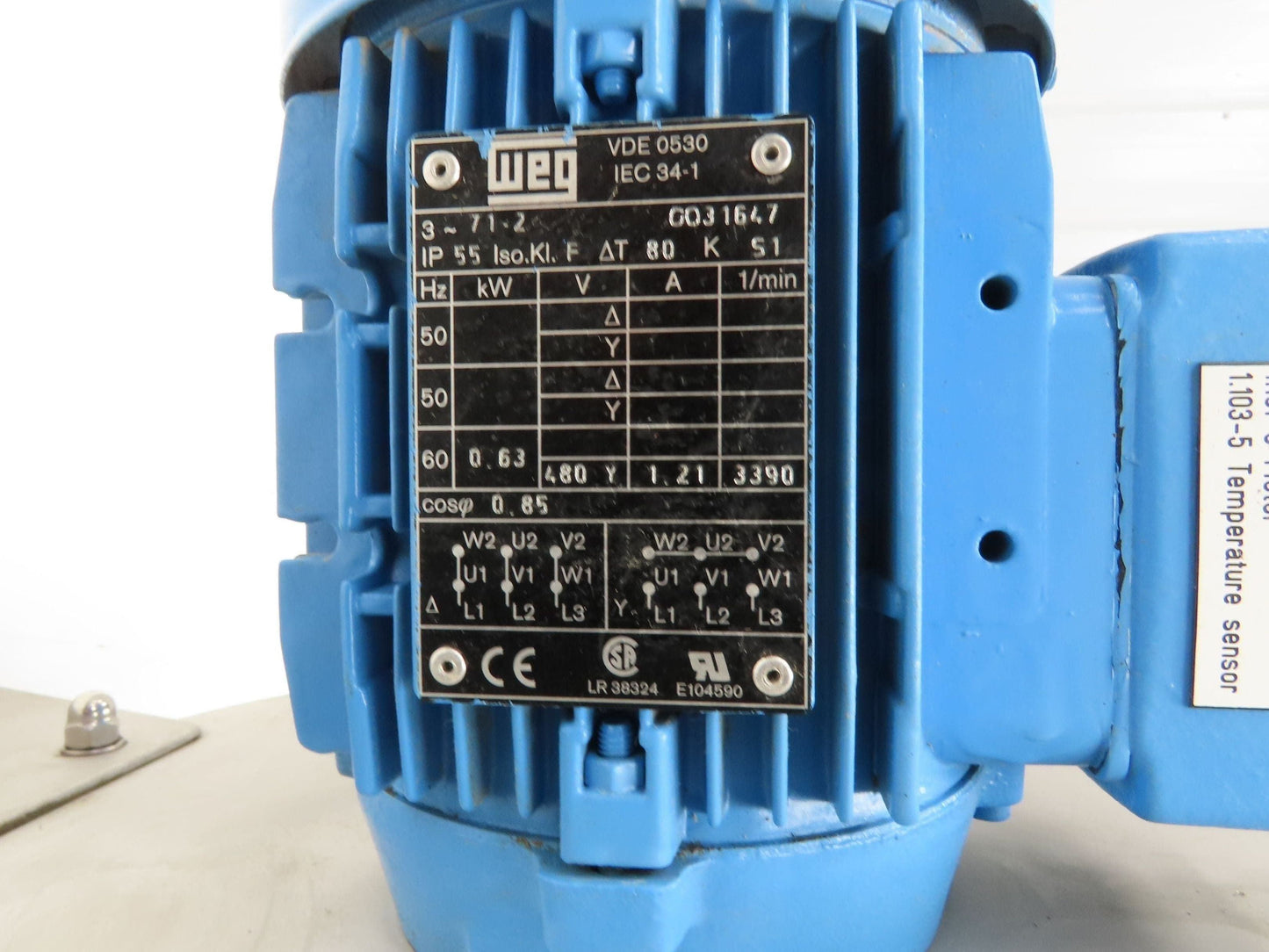 Meidinger AT68 Centrifugal Fan Blower 3x4" In/Out WEG 0.63kw 460V 3Ph 11" Blade