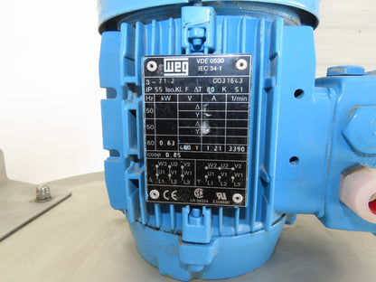 Meidinger AT68 Centrifugal Fan Blower 3x4" In/Out WEG 0.63kw 460V 3Ph 11" Blade