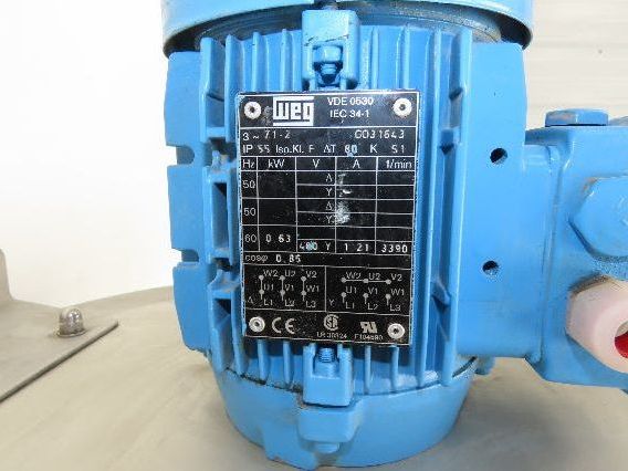 Meidinger AT68 Centrifugal Fan Blower 3x4" In/Out WEG 0.63kw 460V 3Ph 11" Blade