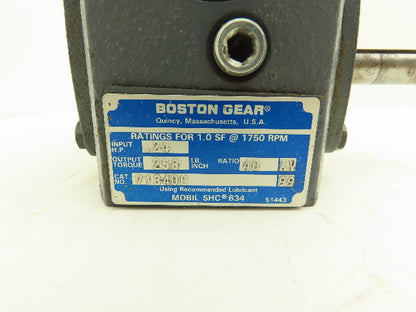 Boston Gear 713-40-G Worm Gearbox 40:1 Reducer.24Hp 44 RPM 56C LH Output