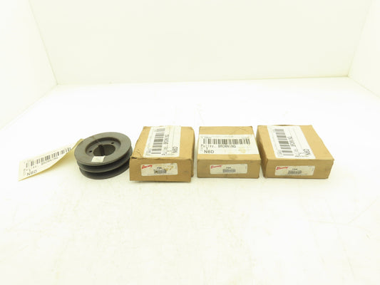 Browning 2TB46 Pully Sheave 2 Groove V-Belt Size A,B Taper Bushing P1 Lot of 4