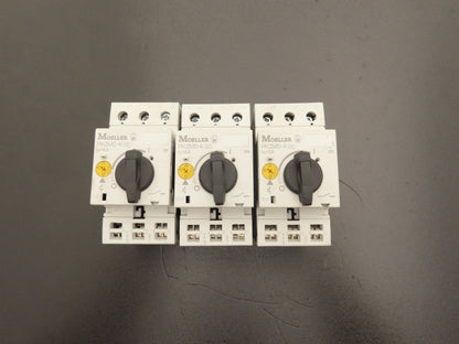 Moeller PKZM0 PKZM0-4-SC Manual Motor Starter 2.5-4A 3Hp 600vAC 3Ph Lot Of 3