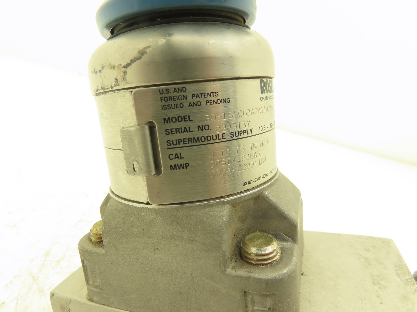 Rosemount 3051S Scalable Pressure Transmitter 11-42vDC 0-75" H2O Hart Protocol