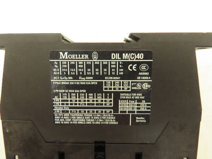 Siemens DIL MC40 Contactor 40Hp 600v 3Ph Lot of 3