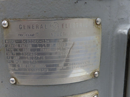 GE Tri-Clad 5K6226XH23A Vertical Pump Motor 5Hp 1750 RPM 460V 3PH 213TP10 Frame