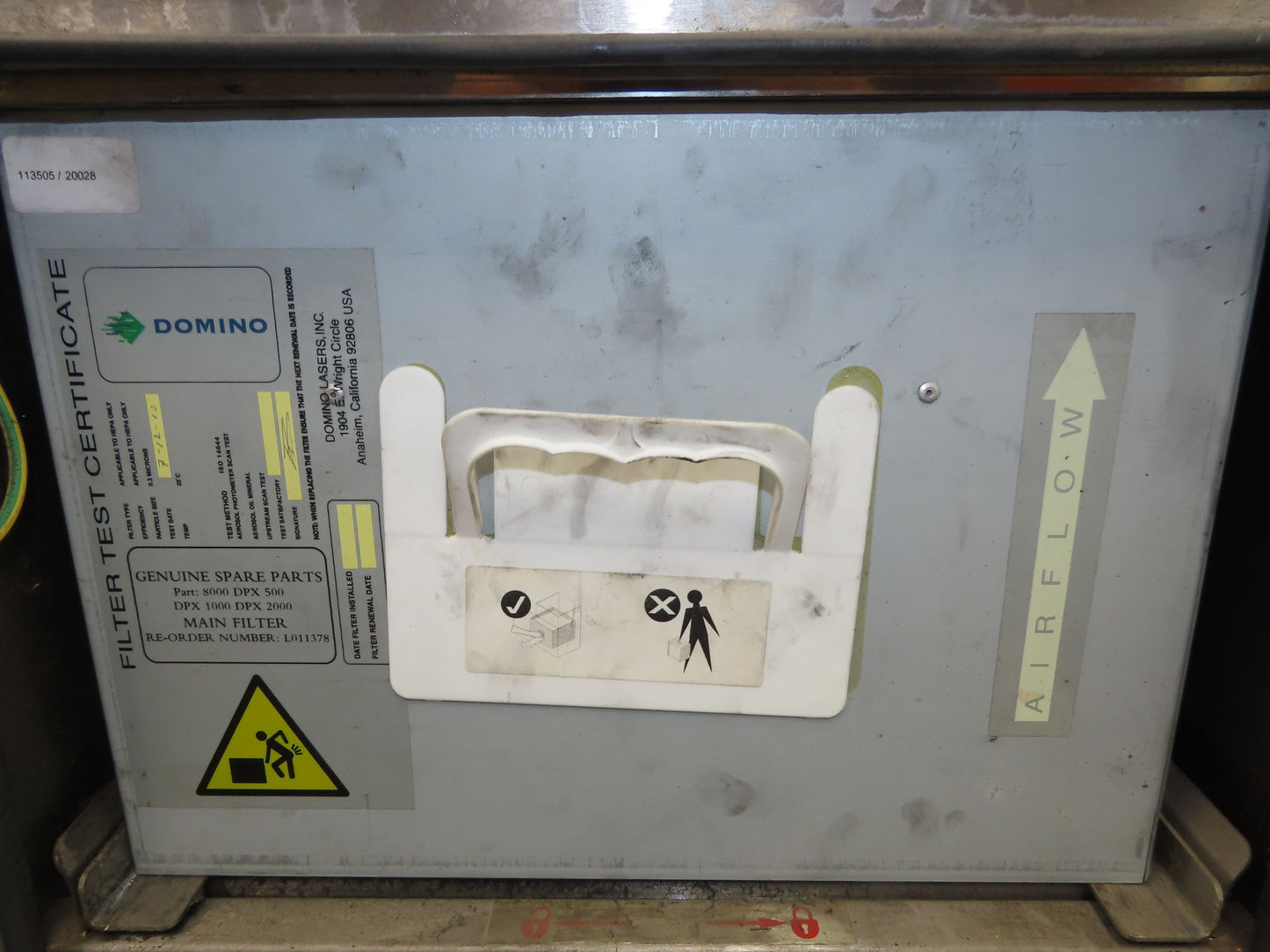 Domino DPX 1000 Digital Laser Fume Extractor System Stainless Unit L012930