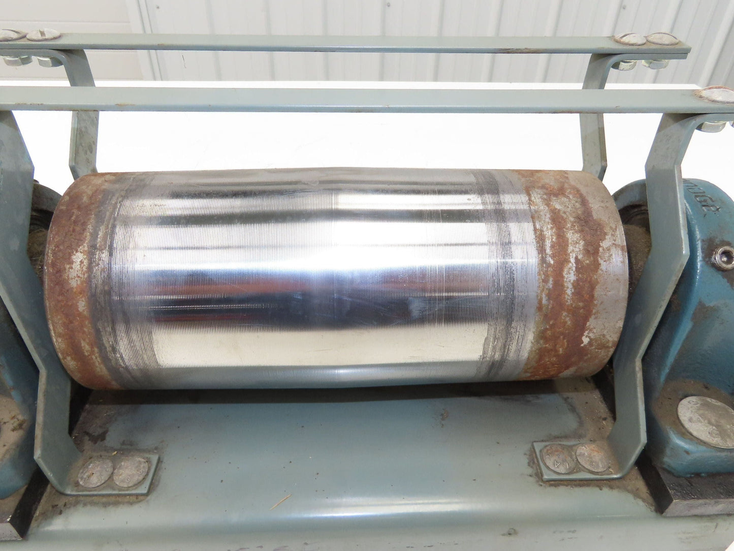 Hytrol 4"x 9" Crowned Tail Pulley for 18" Conveyor 15"BF 8" Belt Under Roller