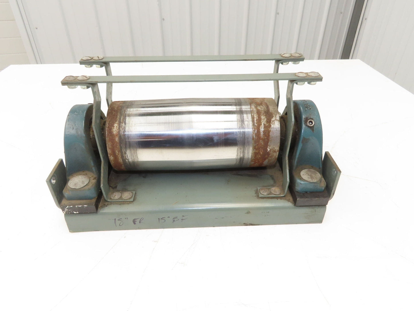 Hytrol 4"x 9" Crowned Tail Pulley for 18" Conveyor 15"BF 8" Belt Under Roller