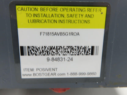 Boston Gear F71815AVB561R0A Gearmotor 15:1 Reducer 116rpm 1/2Hp 230/460V LH 56C