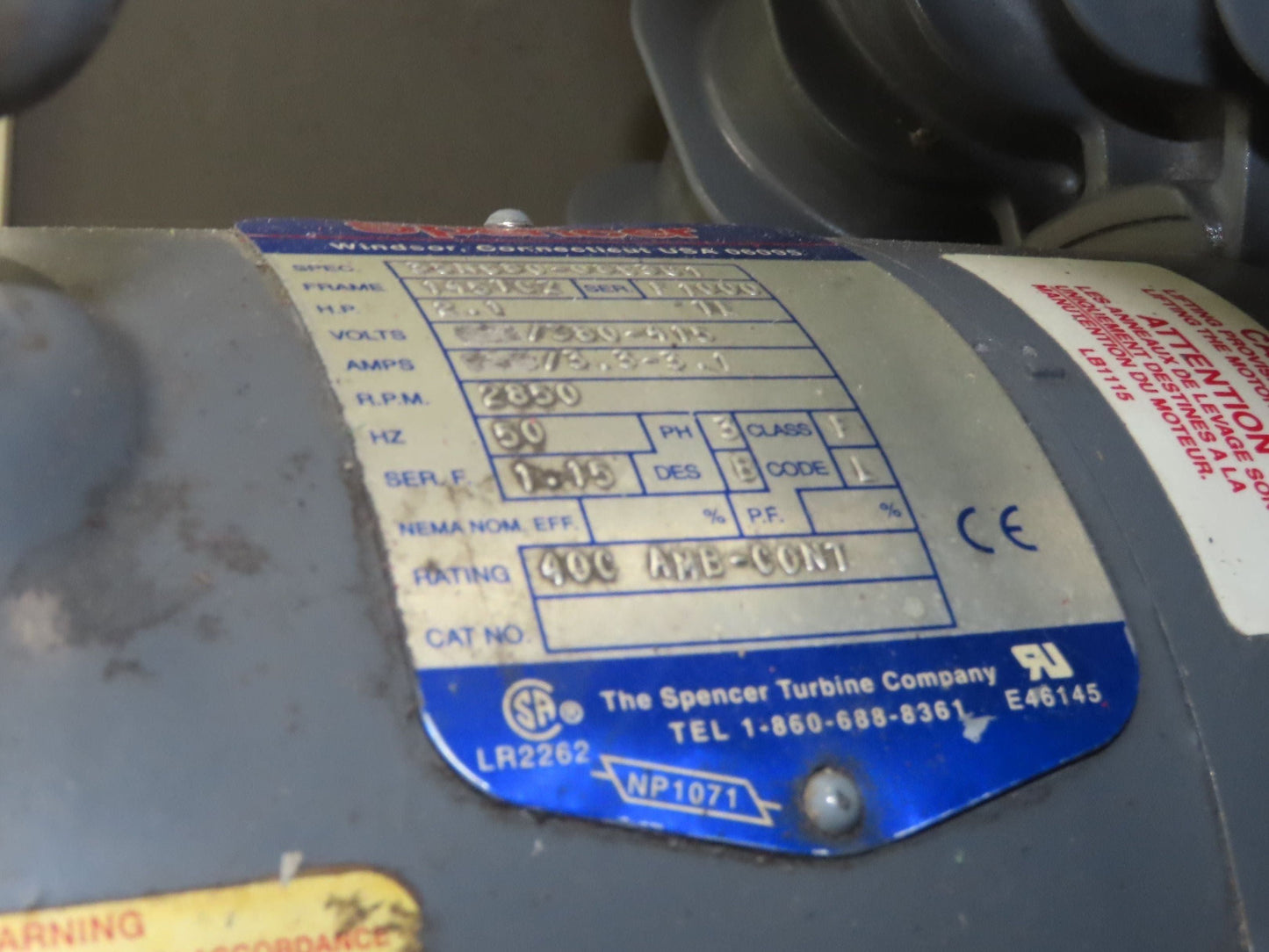 Conair PF4 PowerFill Vacuum Conveying System Portable Stand 480V 2.5Hp Blower