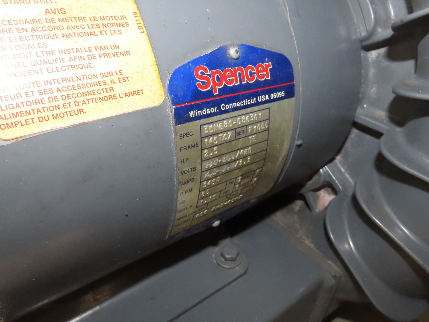 Conair PF4 PowerFill Vacuum Conveying System Portable Stand 480V 2.5Hp Blower