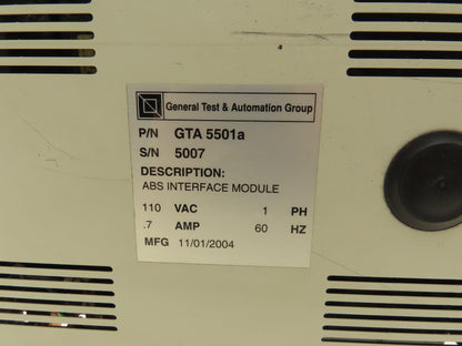 GTA 5501a ABS Interface/Calibrator Module 110V 1ph .7amp 60Hz.
