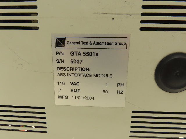 GTA 5501a ABS Interface/Calibrator Module 110V 1ph .7amp 60Hz.
