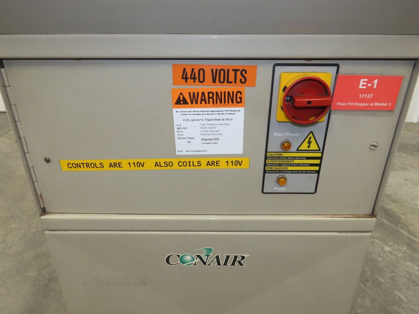 Conair PF3 PowerFill Vacuum Conveying System Portable Stand 480V 2.5Hp Blower