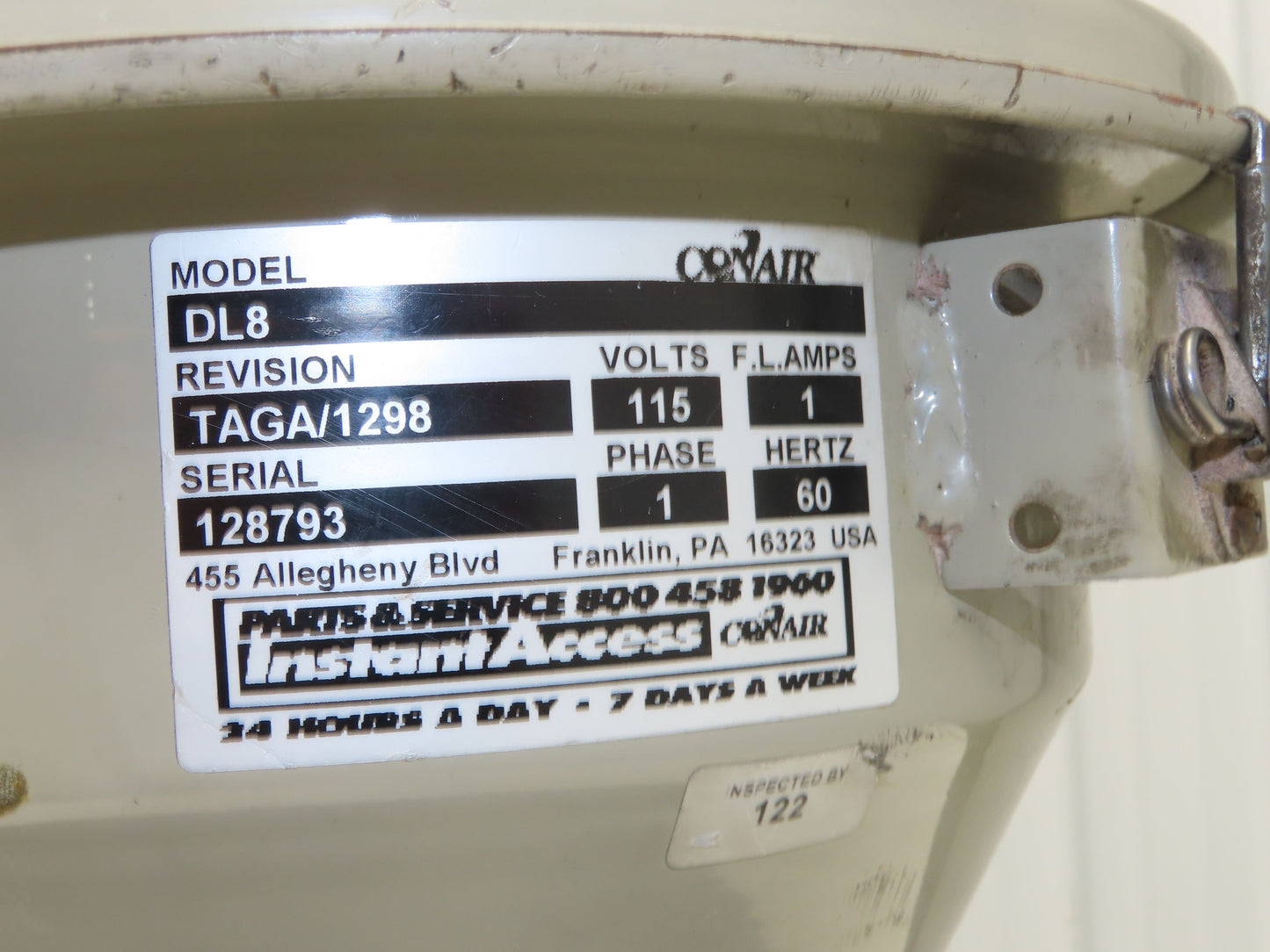 Conair DL8 Vacuum Receiver Loader 8" Clear Hopper Pneumatic Valve