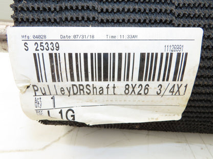 Intelligrated 28" Conveyor Lagged Grip Top Pulley 8"x 26-3/4"W 1-11/16" Shaft